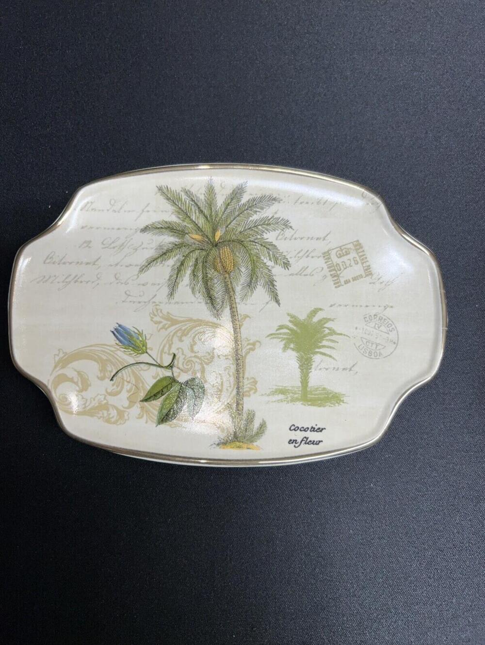 Avanti Colony Palm Tree Textured Ceramic Soap Dish, NWT
